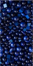 Wooden beads in glass +/-85g dark blue