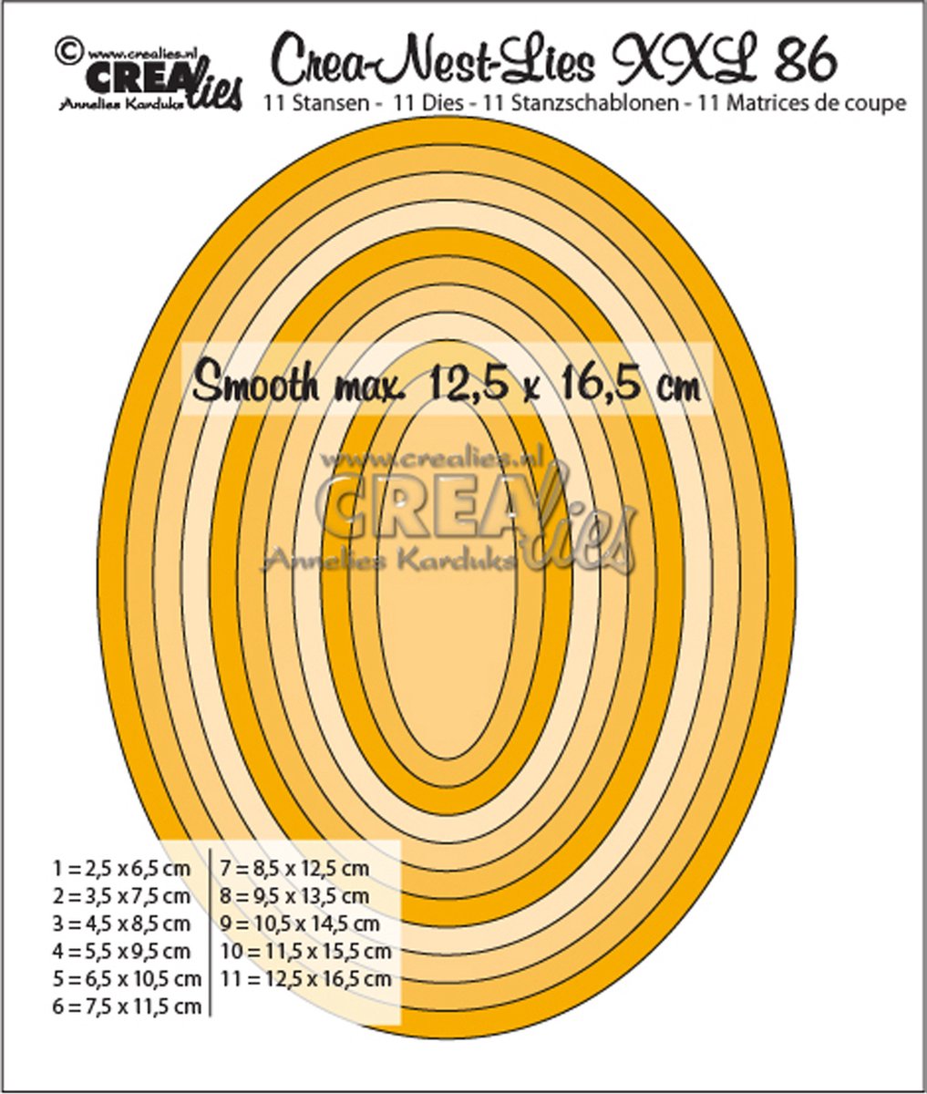 Crea-Nest-Lies XXL Stansen - Nr.86 - Ovaal - Glad - 12.5x16.5cm - 1s