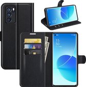 Oppo Reno6 Pro Hoesje - MobyDefend Kunstleren Wallet Book Case - Zwart - GSM Hoesje - Telefoonhoesje Geschikt Voor: Oppo Reno6 Pro