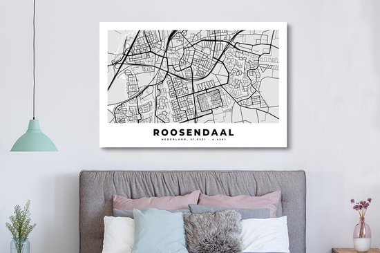 Toile Peinture Plan de Ville - Roosendaal - Nederland - 180x120 cm - Décoration murale XXL