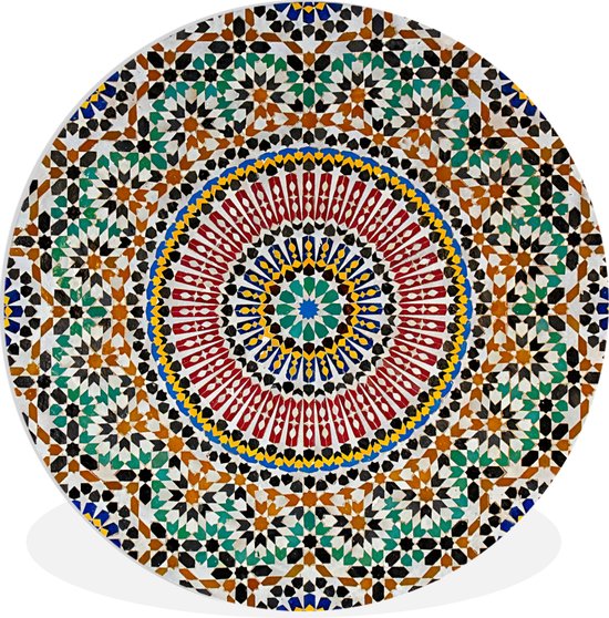 kleuring zijn Rimpels WallCircle - Wandcirkel - Muurcirkel Binnen - Een bovenaanzicht van  Marokkaans mozaïek... | bol.com