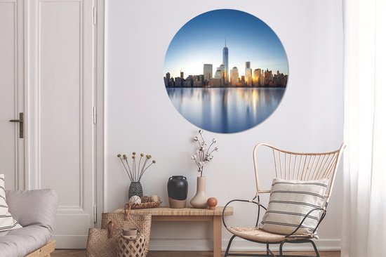 Cercle mural - Cercle mural Indoor - ⌀ 140 cm - Plastique - New York - Skyline - Water