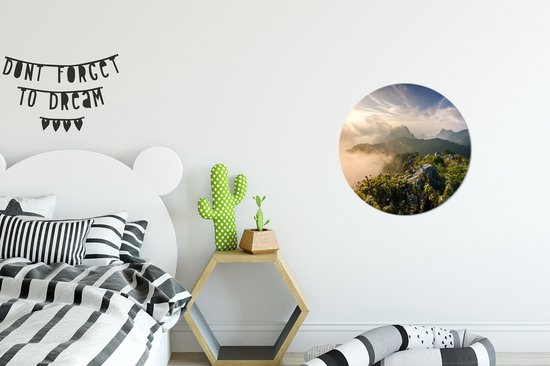 Cercle mural - Cercle mural - Berg dans la brume - Aluminium - ⌀ 30 cm - Intérieur et Extérieur