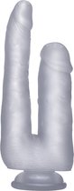 Realistic Double Cock - 9 Inch - Translucent - Realistic Dildos