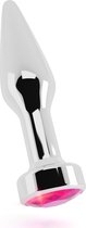R9 - Silver Plug - 3,9 Inch - Pink Sapphire - Butt Plugs & Anal Dildos