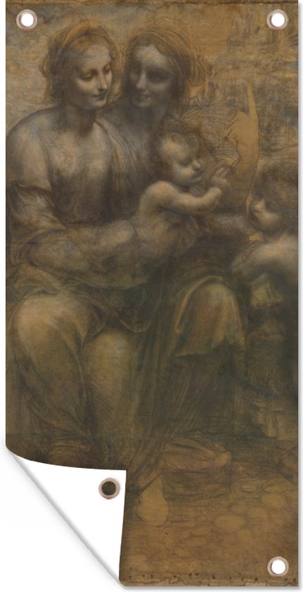 Grande Statuette Saint Marie à L'enfant Jésus – 133 Cm – Santon De Noël En Bois Massif