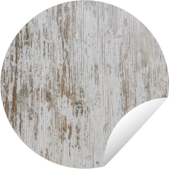 Tuincirkel Structuur van houten planken - 120x120 cm - Ronde Tuinposter - Buiten XXL / Groot formaat!