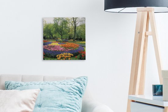 Toile Peinture Keukenhof Flower Park aux Pays- Nederland - 20x20 cm - Décoration murale