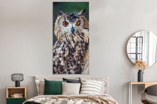 Tableau sur toile Hibou grand-duc - 80x160 cm - Décoration murale