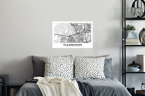 Stickers muraux - Plan de la ville - Vlaardingen - Nederland - 60x40 cm - Feuille adhésive - Carte