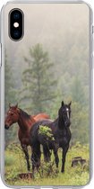 Coque iPhone Xs Max - Paarden - Forêt - Brouillard - Siliconen