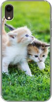 Geschikt voor iPhone XR hoesje - Kittens - Kat - Mand - Meisjes - Kinderen - Jongens - Kids - Siliconen Telefoonhoesje