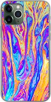 Geschikt voor iPhone 11 Pro hoesje - Kunst - Kleuren - Psychedelisch - Siliconen Telefoonhoesje