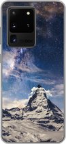 Geschikt voor Samsung Galaxy S20 Ultra hoesje - Bergen - Sterren - Heelal - Jongens - Meisjes - Kinderen - Siliconen Telefoonhoesje