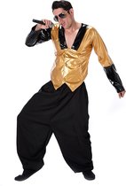 Karnival Costumes Jaren 80 Rapper Kostuum Heren Carnavalskleding Heren Foute Party Jaren 60 Jaren 70 '60 '70 Carnaval - Polyester - Zwart/Goud - Maat M - 3-Delig Top/Broek/Zonnebri