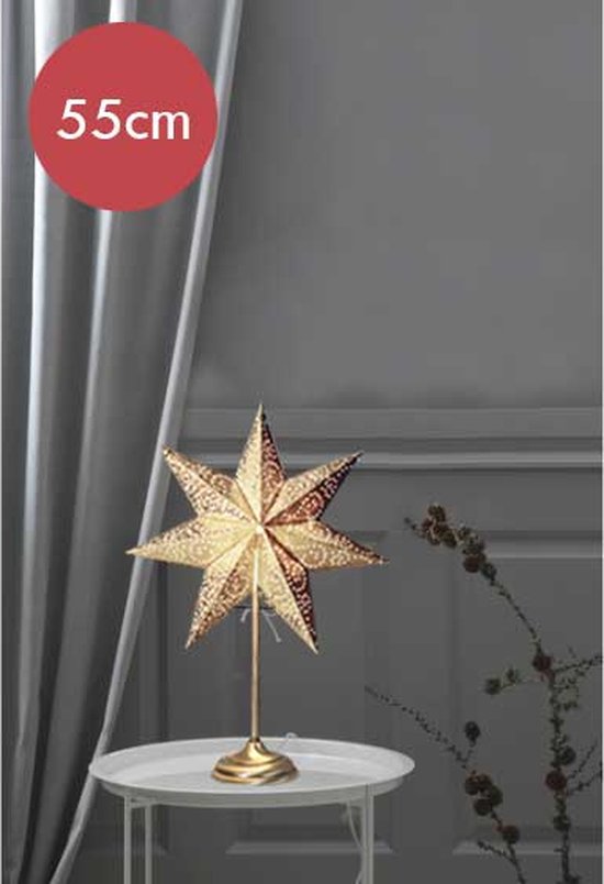 Étoile lumineuse décoration de Noël métallique doré 50 cm