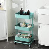 IN.HOMEXL - Dennis - Keukentrolley - Keukentrolley op wieltjes - Multifunctionelle trolley - Keukentrolley met lades – Rolkast – Serveerwagen – Muntgroen - 43 x 35 x 73.5 cm