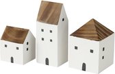 Boltze Home Deco huisjes hout 3-delig