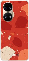 6F hoesje - geschikt voor Huawei P50 -  Transparant TPU Case - Terrazzo N°4 #ffffff