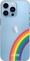 6F hoesje - geschikt voor iPhone 13 Pro Max - Transparant TPU Case - #LGBT - Rainbow #ffffff