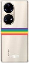 6F hoesje - geschikt voor Huawei P50 Pro -  Transparant TPU Case - #LGBT - Horizontal #ffffff