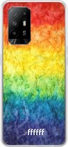 6F hoesje - geschikt voor OPPO A94 5G -  Transparant TPU Case - Rainbow Veins #ffffff