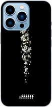 6F hoesje - geschikt voor iPhone 13 Pro - Transparant TPU Case - White flowers in the dark #ffffff