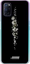 6F hoesje - geschikt voor OPPO A72 -  Transparant TPU Case - White flowers in the dark #ffffff