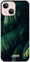 6F hoesje - geschikt voor iPhone 13 Mini -  Transparant TPU Case - Palm Leaves Dark #ffffff