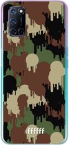 6F hoesje - geschikt voor OPPO A92 -  Transparant TPU Case - Graffiti Camouflage #ffffff