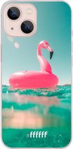 6F hoesje - geschikt voor iPhone 13 - Transparant TPU Case - Flamingo Floaty #ffffff