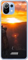 6F hoesje - geschikt voor Xiaomi Mi 11 Lite -  Transparant TPU Case - Rock Formation Sunset #ffffff