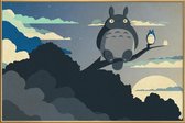 JUNIQE - Poster met kunststof lijst My Neighbor Totoro -40x60 /Blauw &
