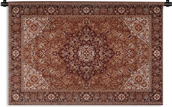 Wandkleed - Mandala - Bloemen - Bruin - Vintage - Design - Wanddoek - Katoen - Muurkleed - Woondecoratie - Slaapkamer - 120x80 cm - Muurdecoratie - Tapestry - Wandtapijt - Muurdecoratie - Wandkleden