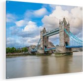 Artaza Glasschilderij - Tower Bridge in Londen - 100x80 - Groot - Plexiglas Schilderij - Foto op Glas