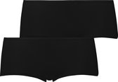 Hunkemöller Dames Lingerie 2 katoenen boxers Kim - Zwart - maat S