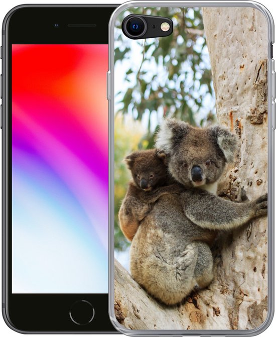 Coque iPhone SE 2020 - Koalas - Enfant - Arbre - Siliconen - Sinterklaas - Noël - Cadeaux - Cadeaux chaussures