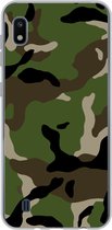 Geschikt voor Samsung Galaxy A10 hoesje - Militair camouflage patroon - Siliconen Telefoonhoesje