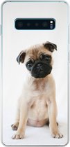 Geschikt voor Samsung Galaxy S10 Plus hoesje - Hond - Huisdieren - Portret - Siliconen Telefoonhoesje