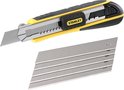 Stanley FatMax afbreekmes met zwarte en gele antislip handgreep, inclusief vijf reservemesjes.