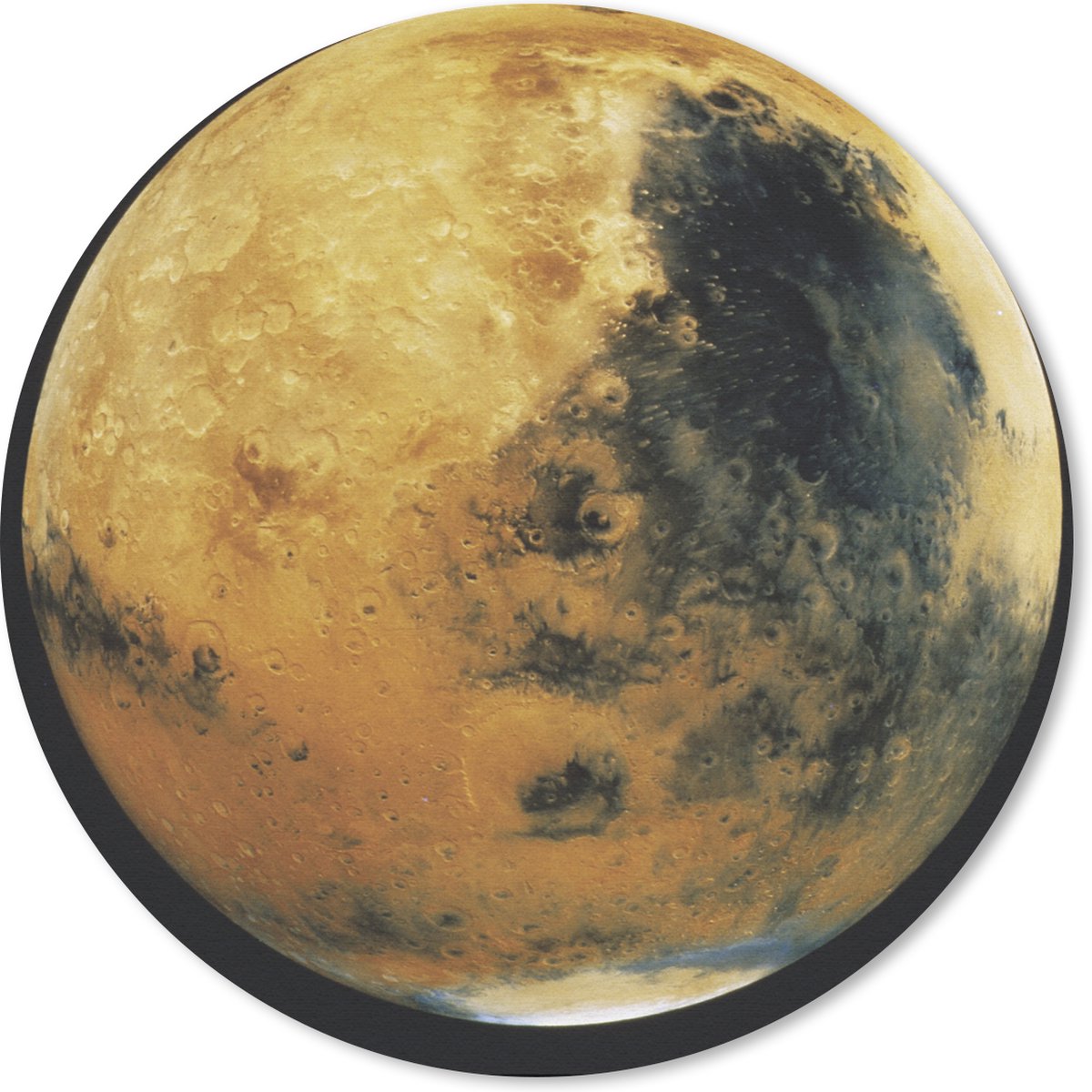 Muismat rond 50x50 cm - Mousepad Beige gekleurde planeet Mars - Ronde muismatten