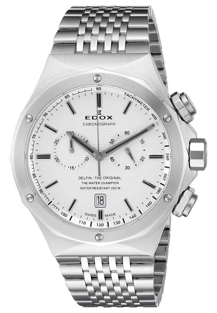 Edox 10108-3-AIN horloge heren - zilver - edelstaal