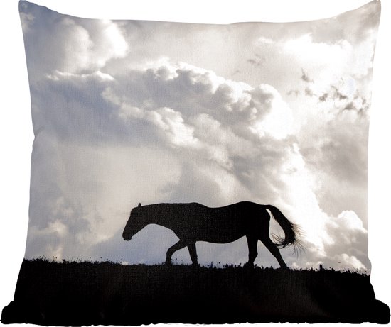 Sierkussen - Paard Wolken Schaduw - Bruin - 45 Cm X 45 Cm