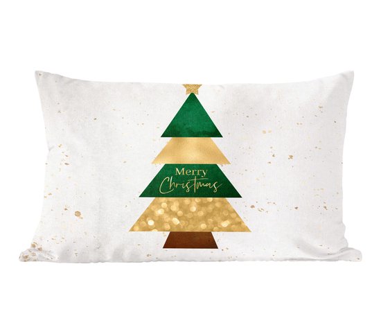 Sierkussens - Kussentjes Woonkamer - 50x30 cm - Kerst - Kerstboom - Quotes - Spreuken - Merry Christmas - Kerstversiering - Kerstdecoratie voor binnen - Woonkamer