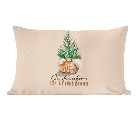 Sierkussens - Kussentjes Woonkamer - 50x30 cm - Oh denneboom oh denneboom - Kerst - Spreuken - Quotes - Kerstversiering - Kerstdecoratie voor binnen - Woonkamer