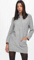 Jacqueline de Yong Jurk Jdybrilliant L/s Hood Dress Knt 15234069 Light Grey Melange Dames Maat - XL