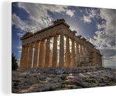 Canvas schilderij 180x120 cm - Wanddecoratie Het historische Parthenon in het Griekse Athene - Muurdecoratie woonkamer - Slaapkamer decoratie - Kamer accessoires - Schilderijen