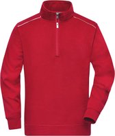 James & Nicholson Pull uni avec fermeture éclair Solid - Rouge - XS