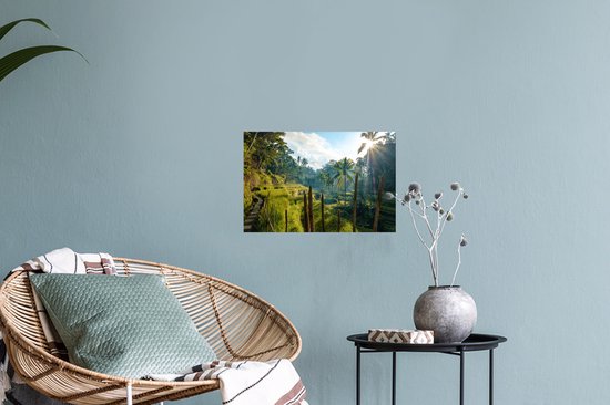 Stickers muraux - Sticker Feuille - Rizière en Indonésie - 30x20 cm - Feuille Adhésive - Stickers muraux Chambre d'Enfant - Papier Peint Auto-Adhésif