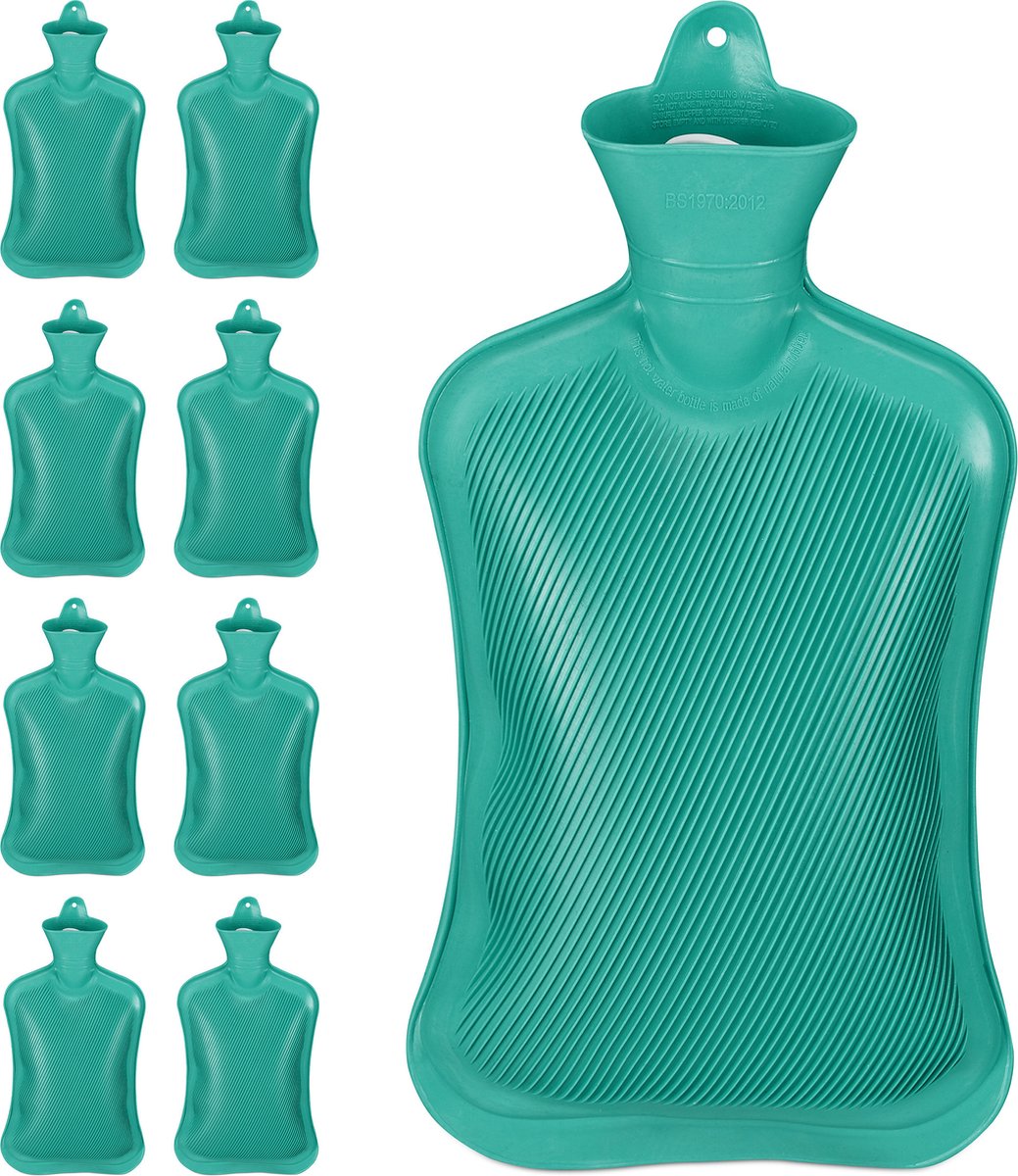 Goedkoopste 2x kruik rubber - bedkruik - warmwaterkruik - warmtekruik - zonder hoes - 2L